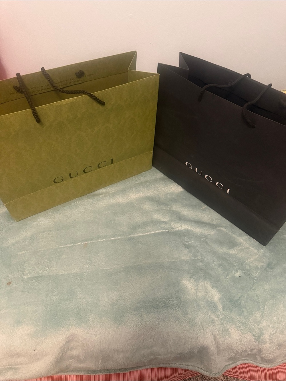 Gucci Olive Green Shopper Bag with Black Rope Handles